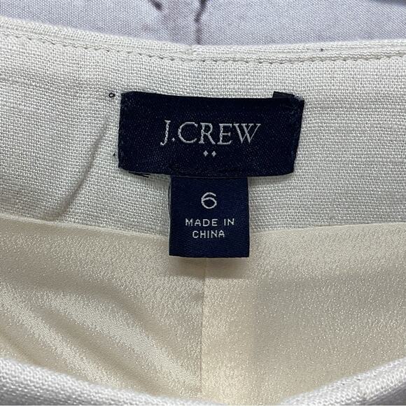 J.Crew Factory Linen Blend Sailor Shorts Women's Size 6 Cream Lagenlook Beachy - Picture 2 of 8